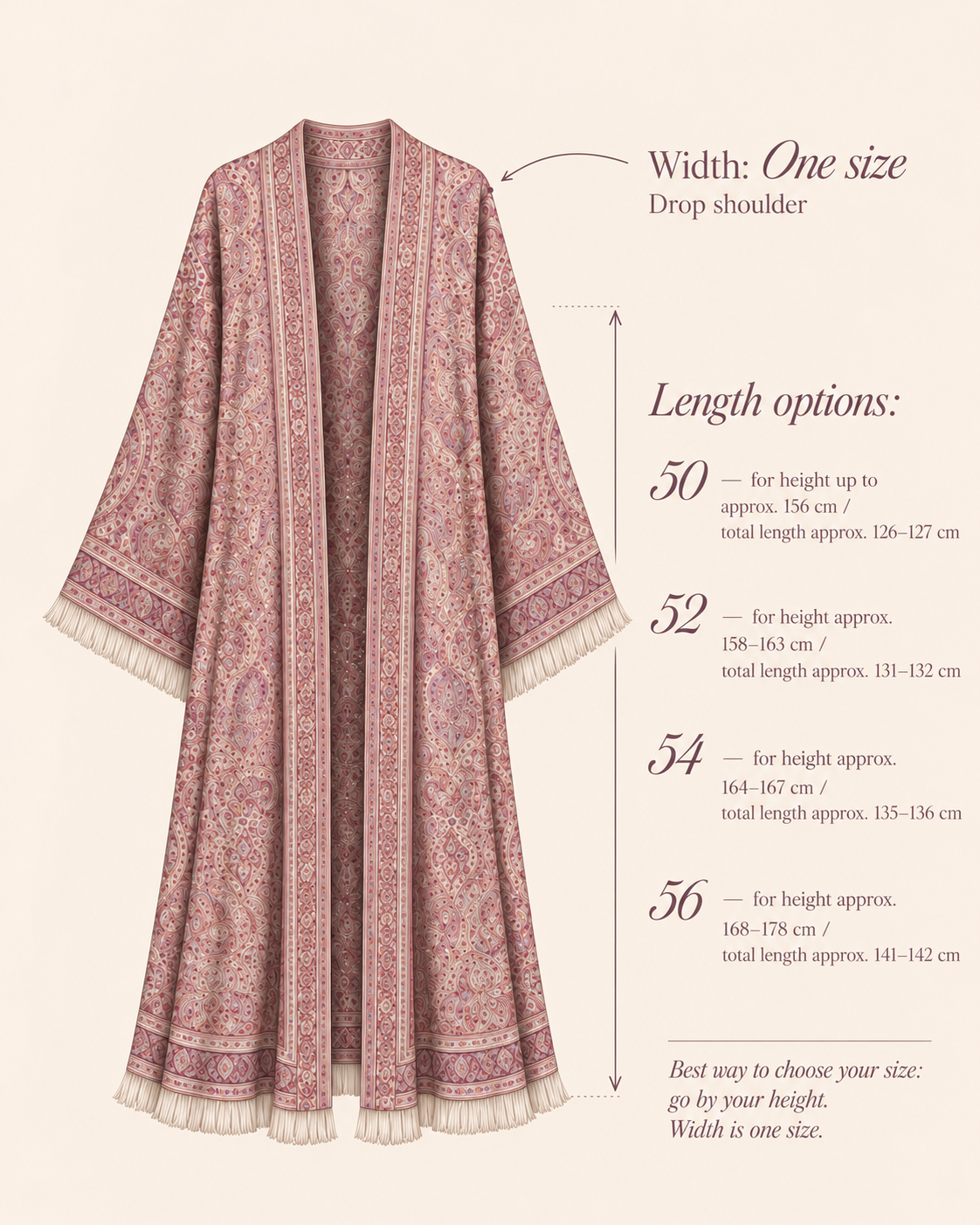 Funkelnde Pashmina-Abaya - The Muse/Rose