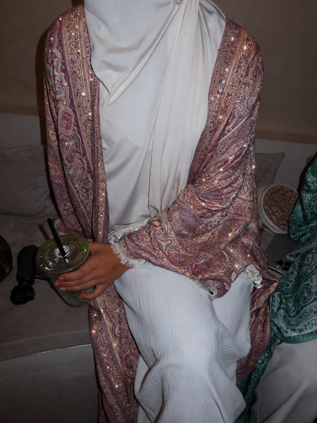 Funkelnde Pashmina-Abaya - The Muse/Rose